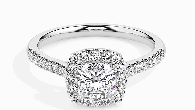 Bague diamant coupe coussin solitaire + 1 cts au total Or 18 carats