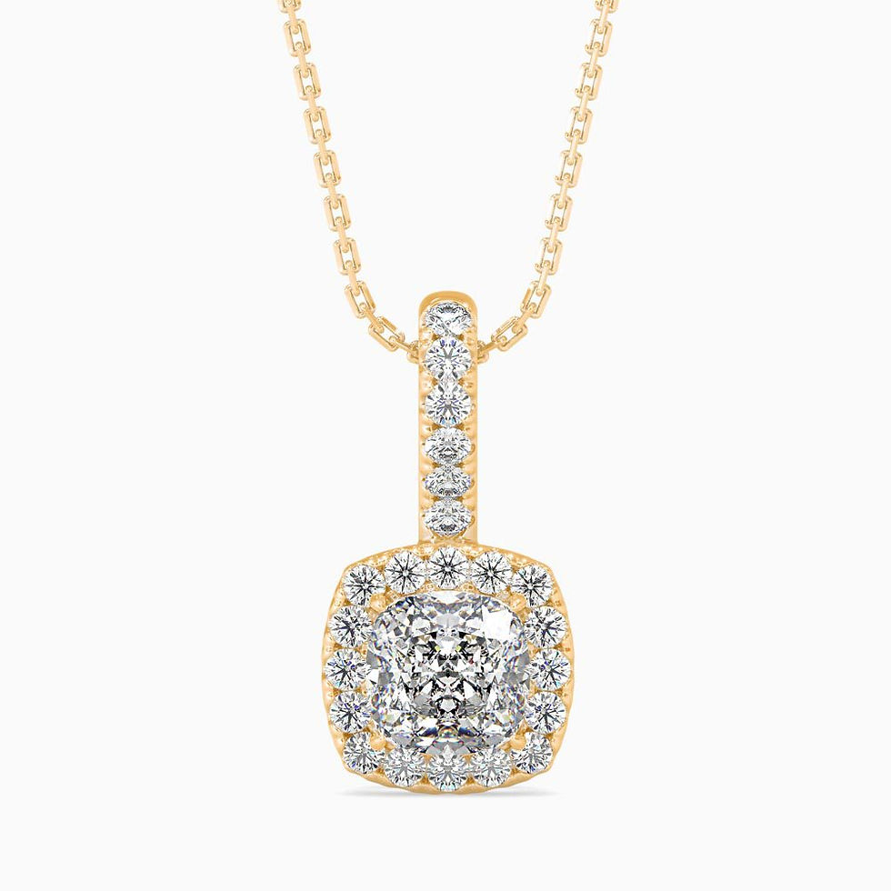 Thumbnail: Collier diamant solitaire 1 ct coussin or 18 carats, Milano
