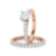 Miniature : Duo "LINDA" Bague Diamant Solitaire pour Femme Or Rose 18 carats