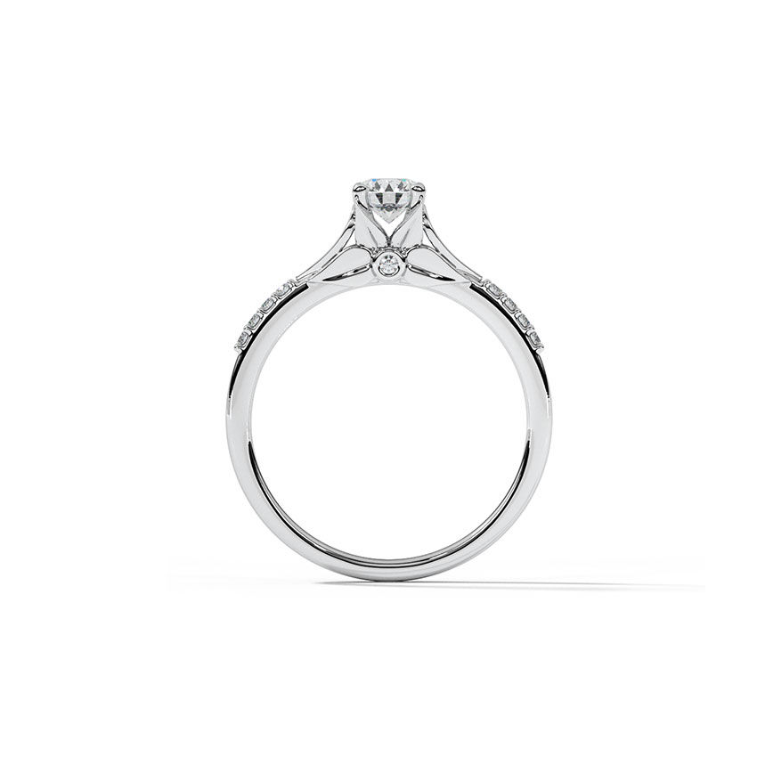 Miniature : Bague Diamant Solitaire Or Blanc 18 carats, Paula Flore