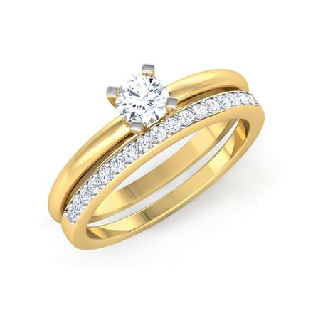 Bague Alliance Double Or 18 Carats Avec Diamants 1,40 Carat - Taille 53, Occasion