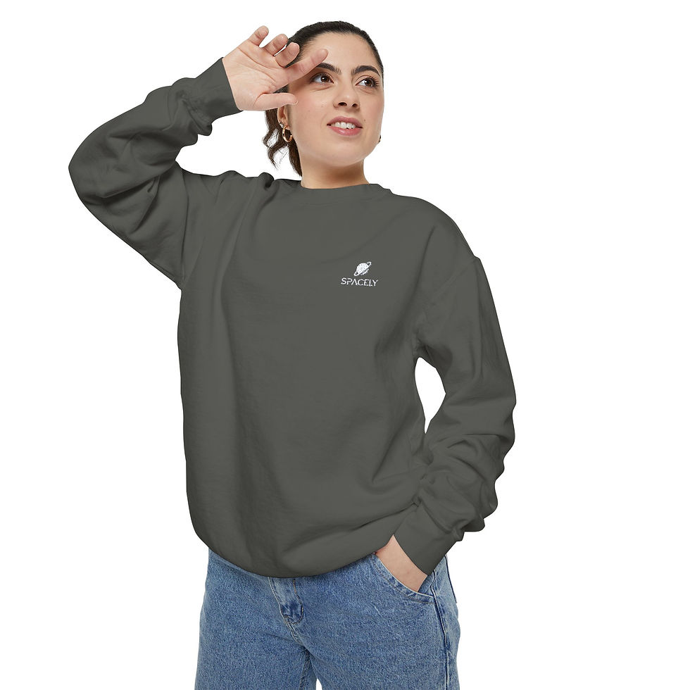 Thumbnail: SPACELY Unisex Embroidered Crewneck Sweatshirt