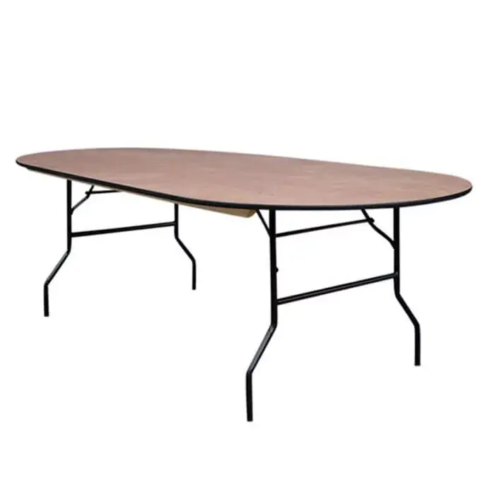 Chipping Norton Event Hire | Oval Wooden Trestle Table - 8Ft x 3Ft