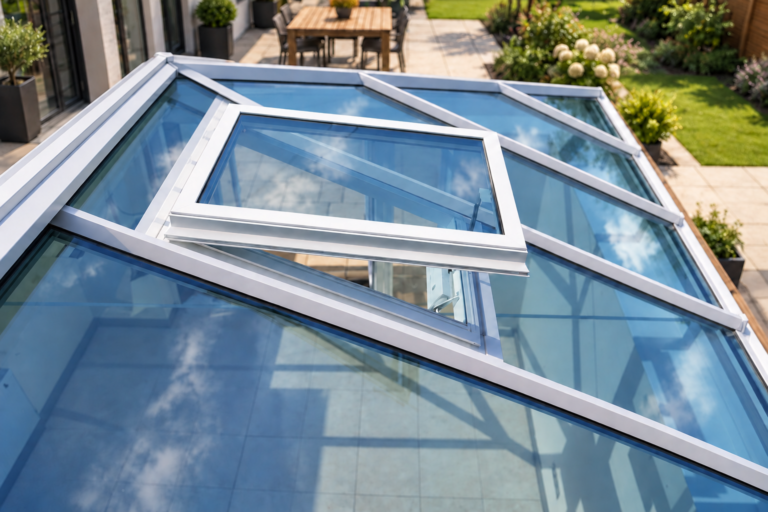 White open roof vent — illustrative installation image