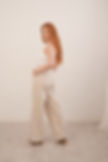 Striped cotton wide-leg trousers for women with breathable lightweight fabric and relaxed fit