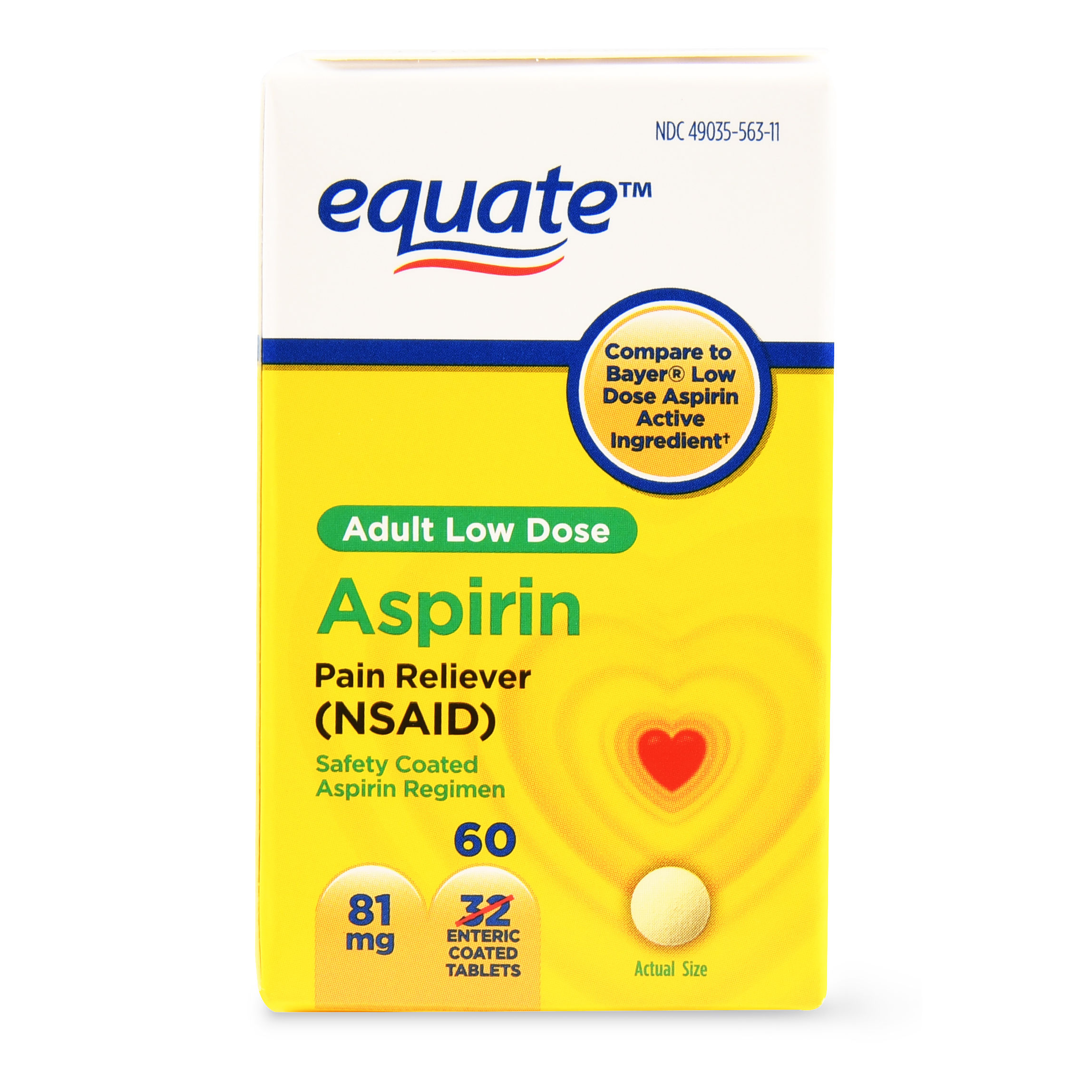 Equate Aspirina 81mg 60 tabletas