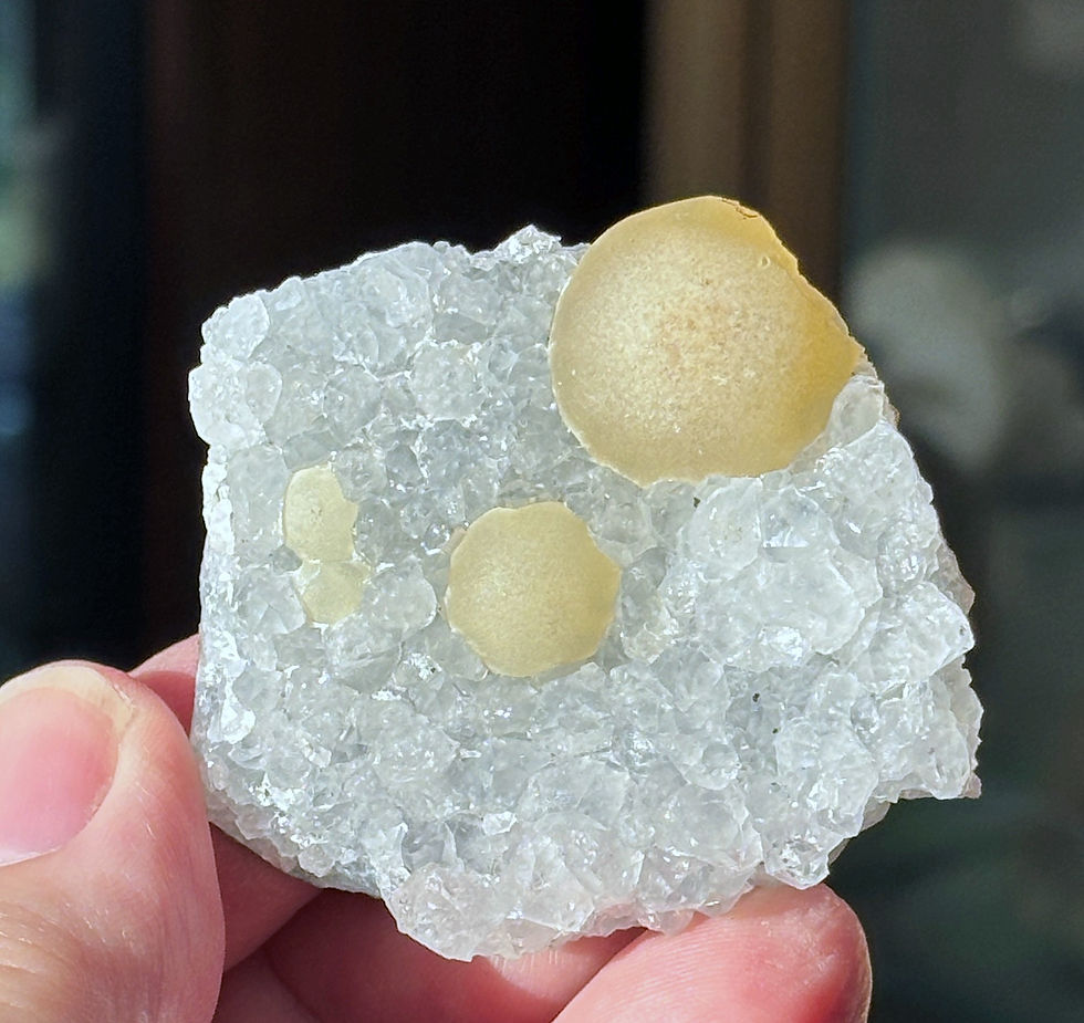 Thumbnail: Fluorite on Quartz - Nasik, India