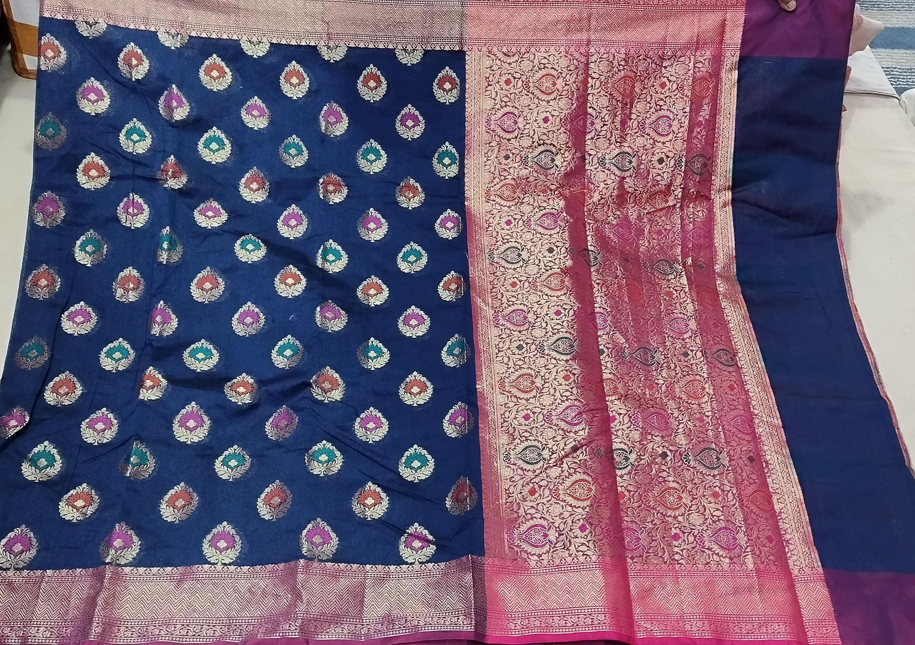 Navy Banarasi Silk Zari Saree