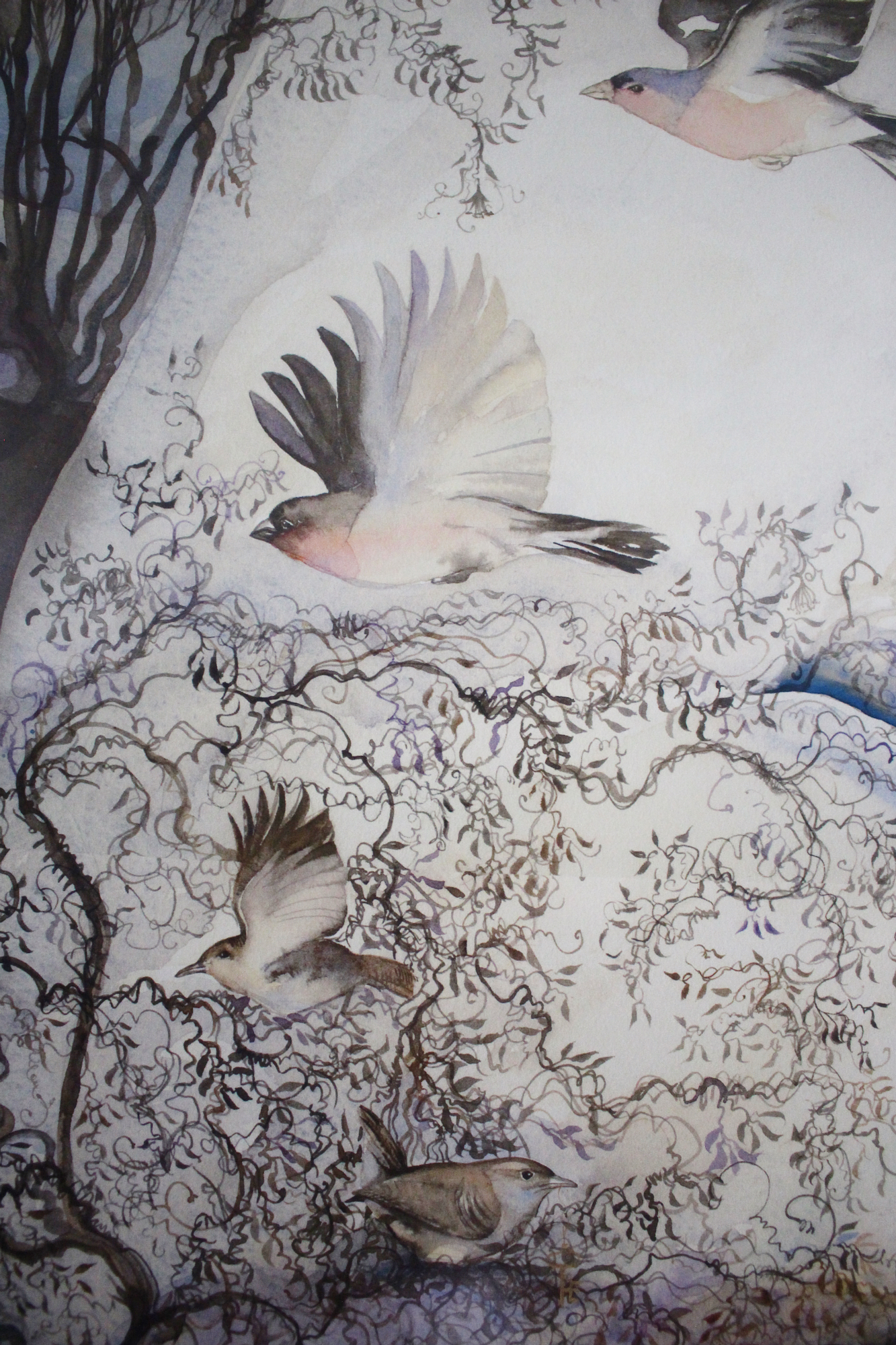 guardian with songbirds