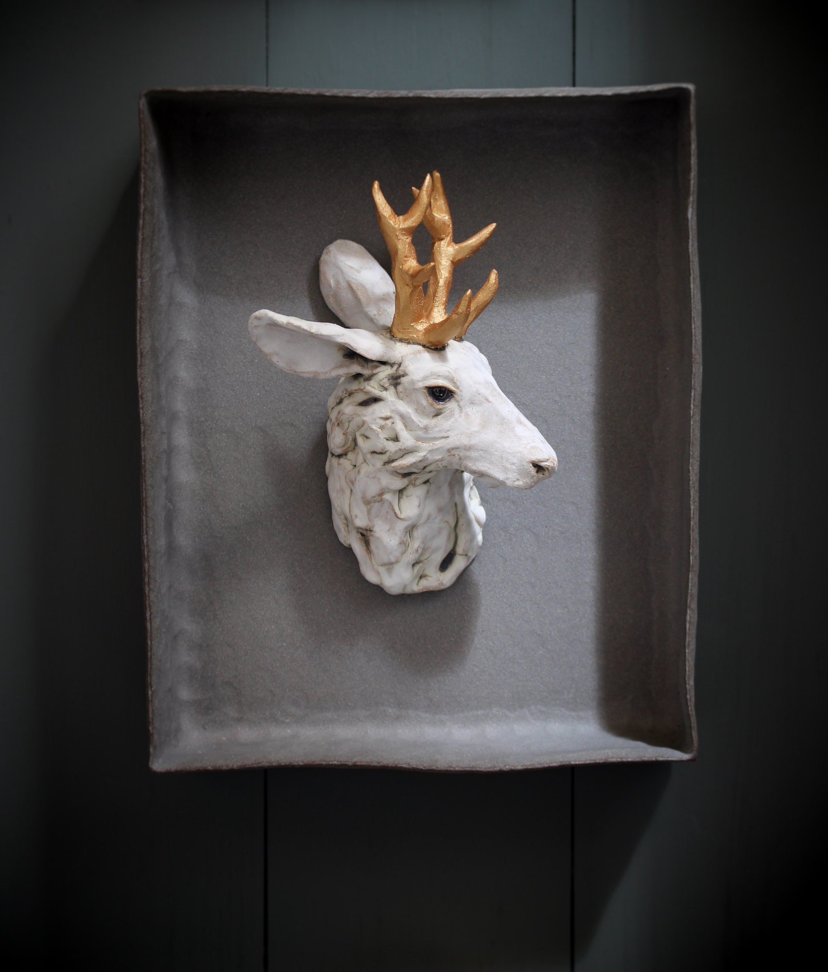 stag with golden antlers