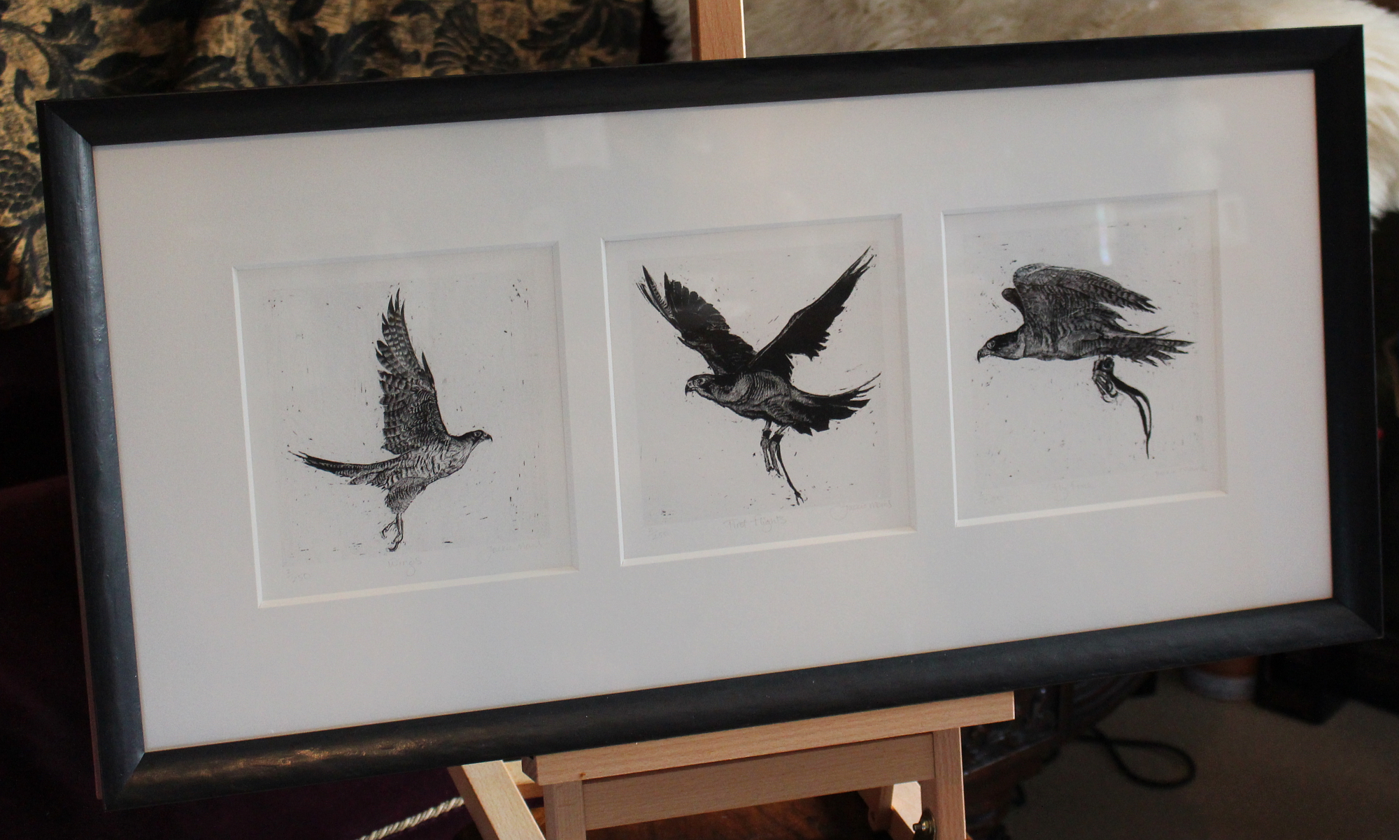 peregrine print triptych