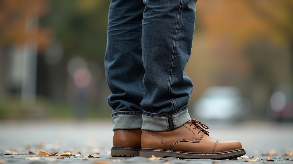 close-up of casual outfit with accessories and comfortable shoes