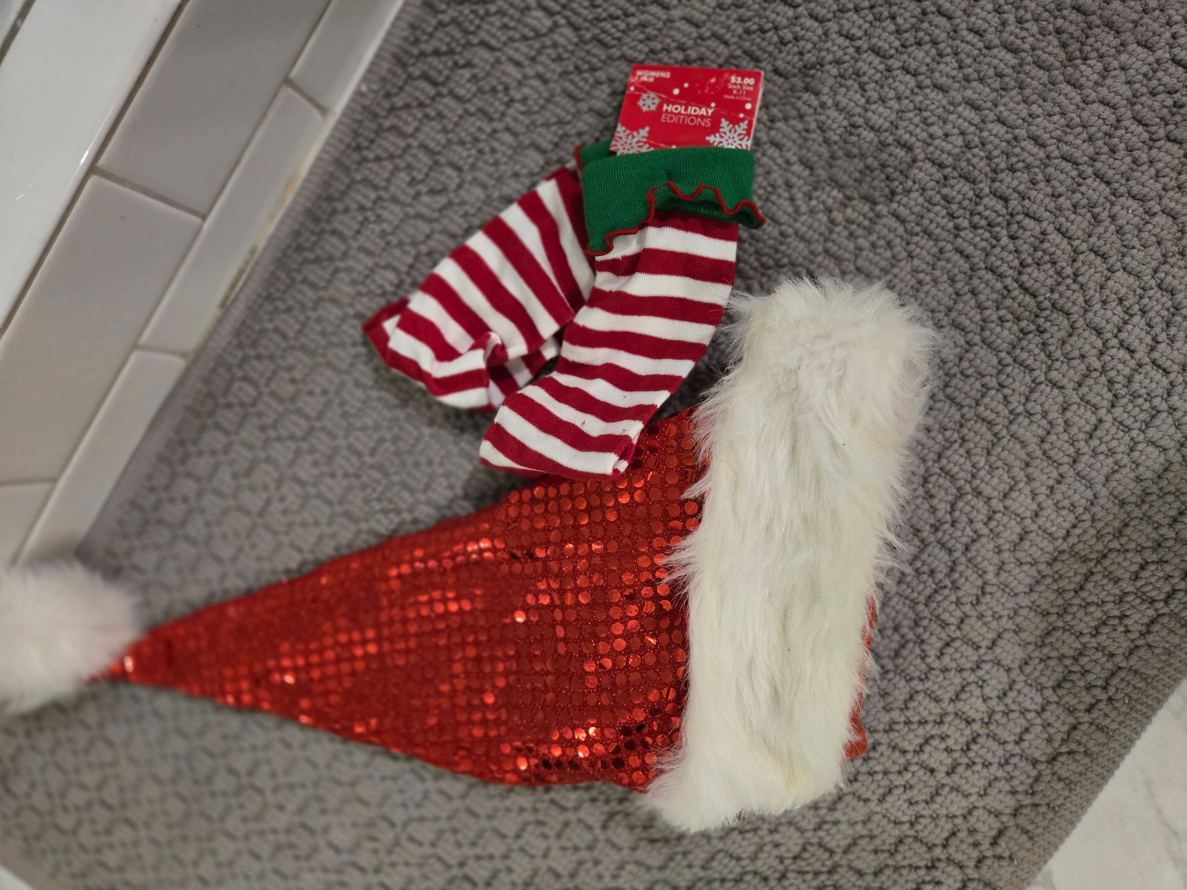 Christmas Socks and Santa Hat