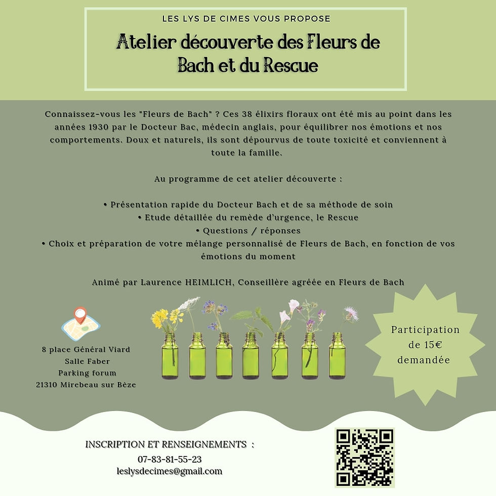 Atelier fleurs de Bach