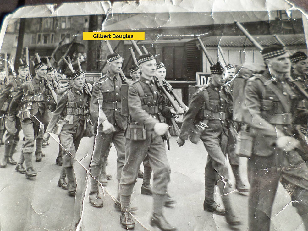 Gilbert Bouglas and 1st KOSB marching off to War.