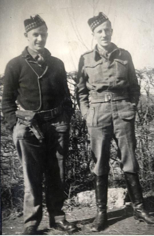 Major James Gray and Capt Frank Andrews, 1st KOSB, in the Rhineland in April 1945