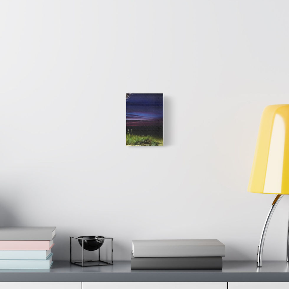 Thumbnail: Stretched Satin Canvas Wall Art — Twilight Beach Landscape Print