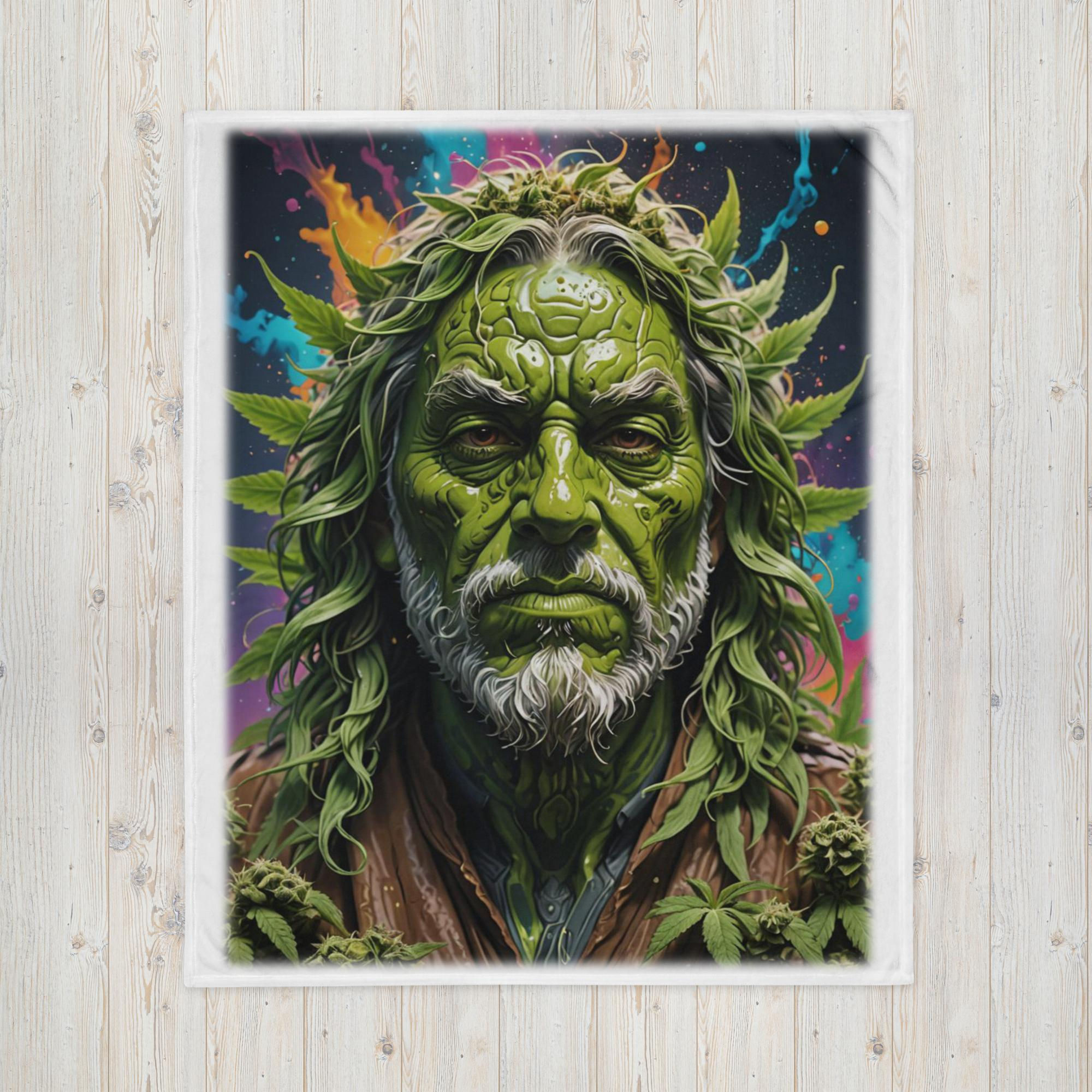 TRUTH NO BOOF© Green Man Throw Blanket