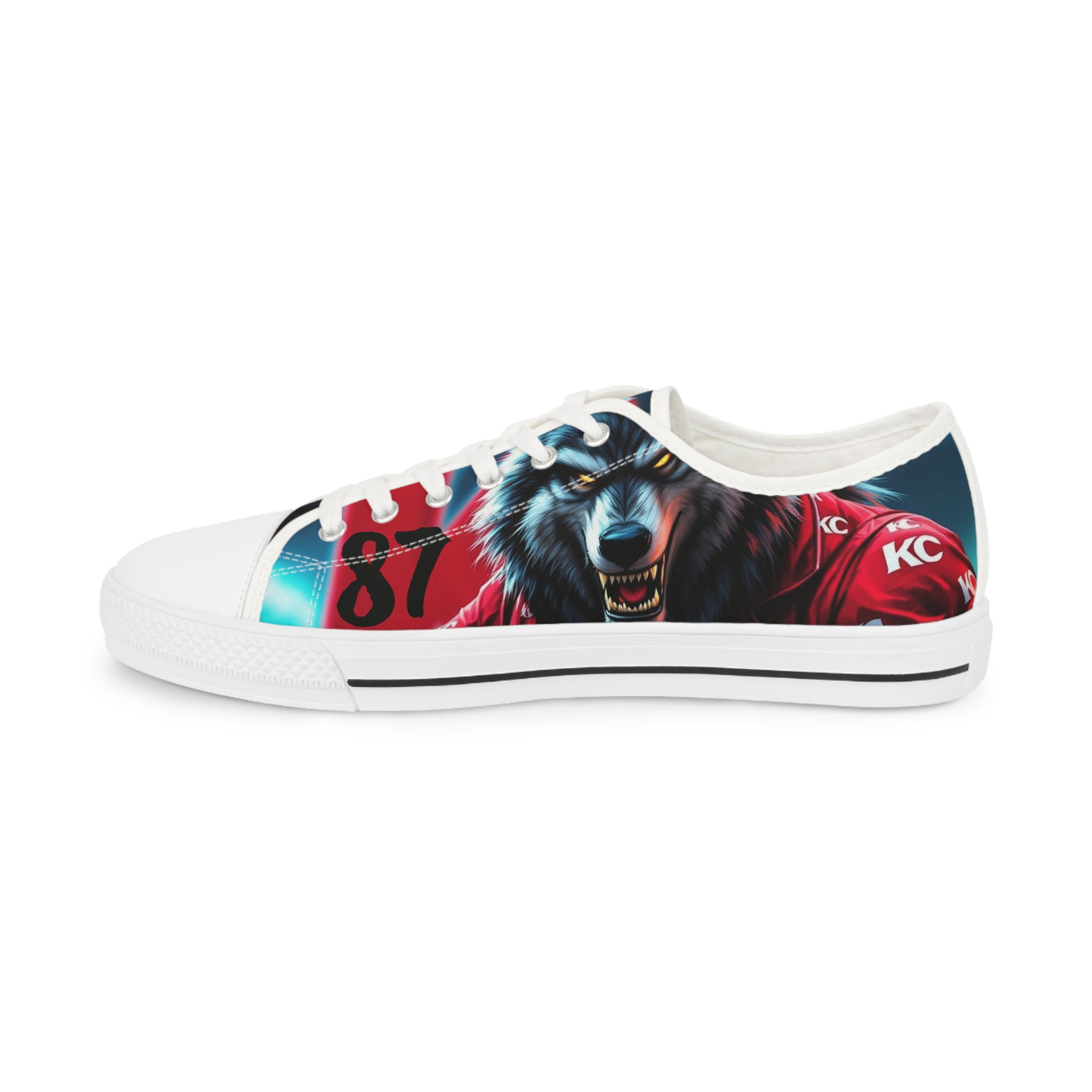 CustomDesigns.Ai Football KC Men's Low Top Sneakers Red Kingdom