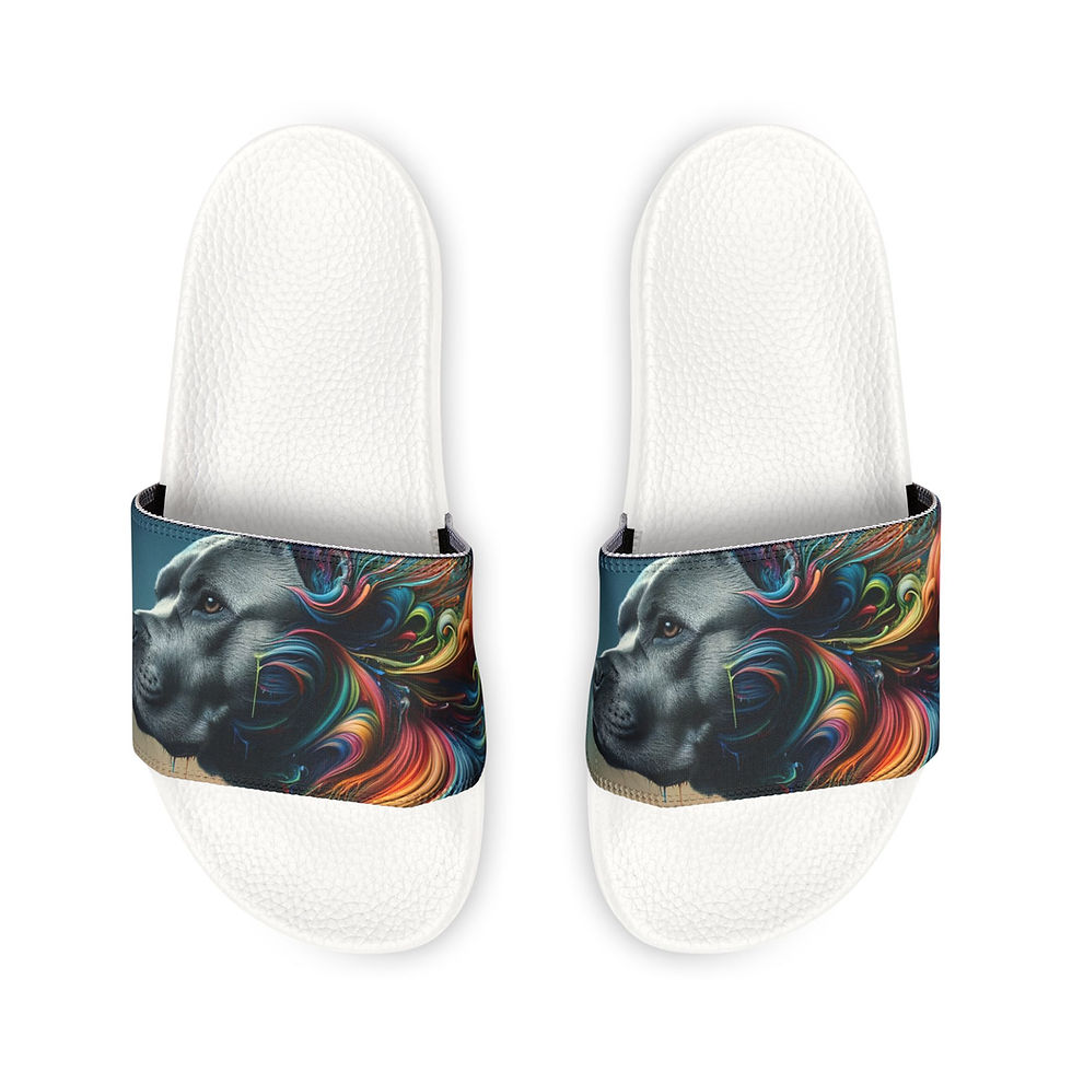 CUSTOMDESIGNS.AI Pit Bull Men's Slide Sandals Removable Strap Pit Bull Design