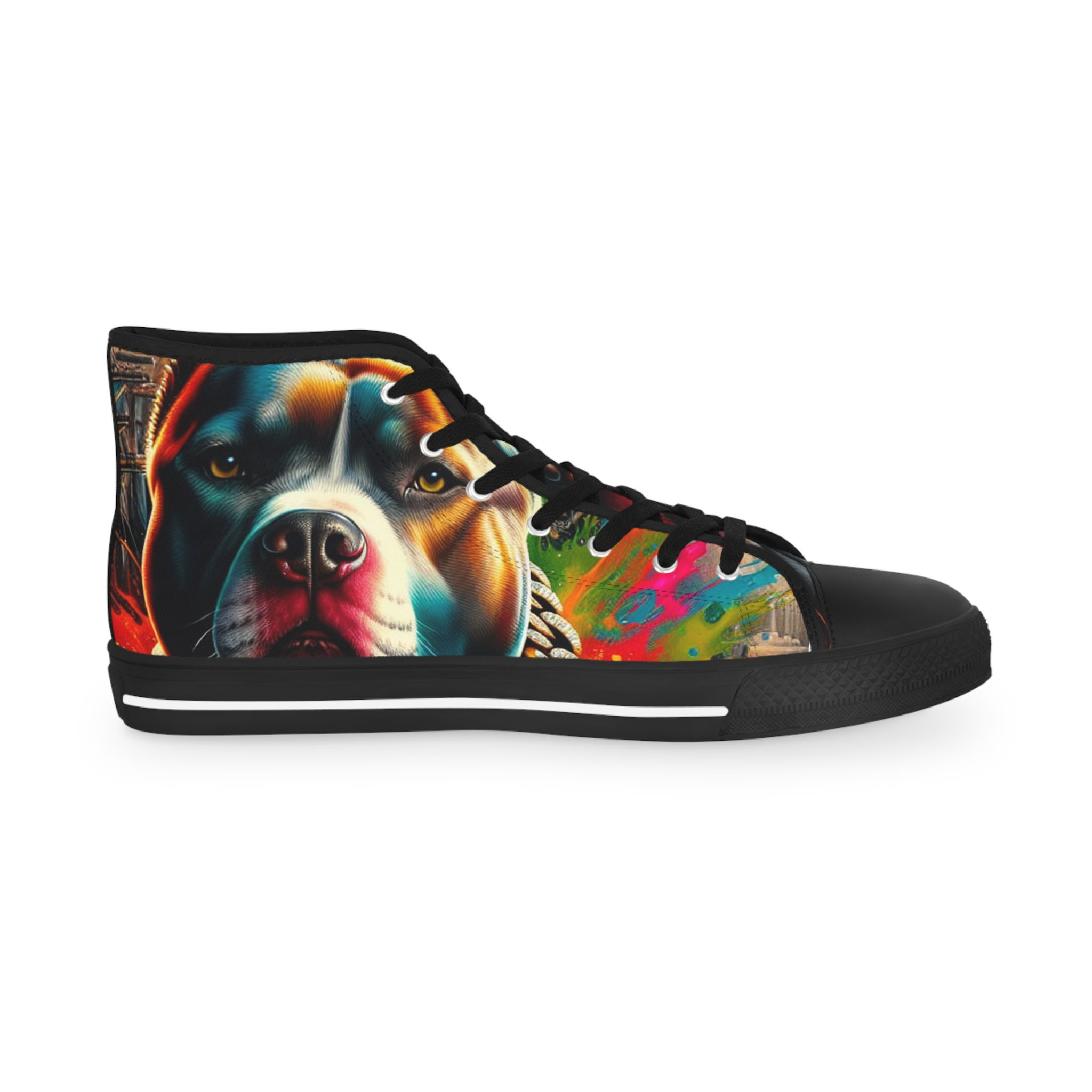 TRUTH NO BOOF© Pit 2 Vibrant Dog Art High Top Sneakers Men's