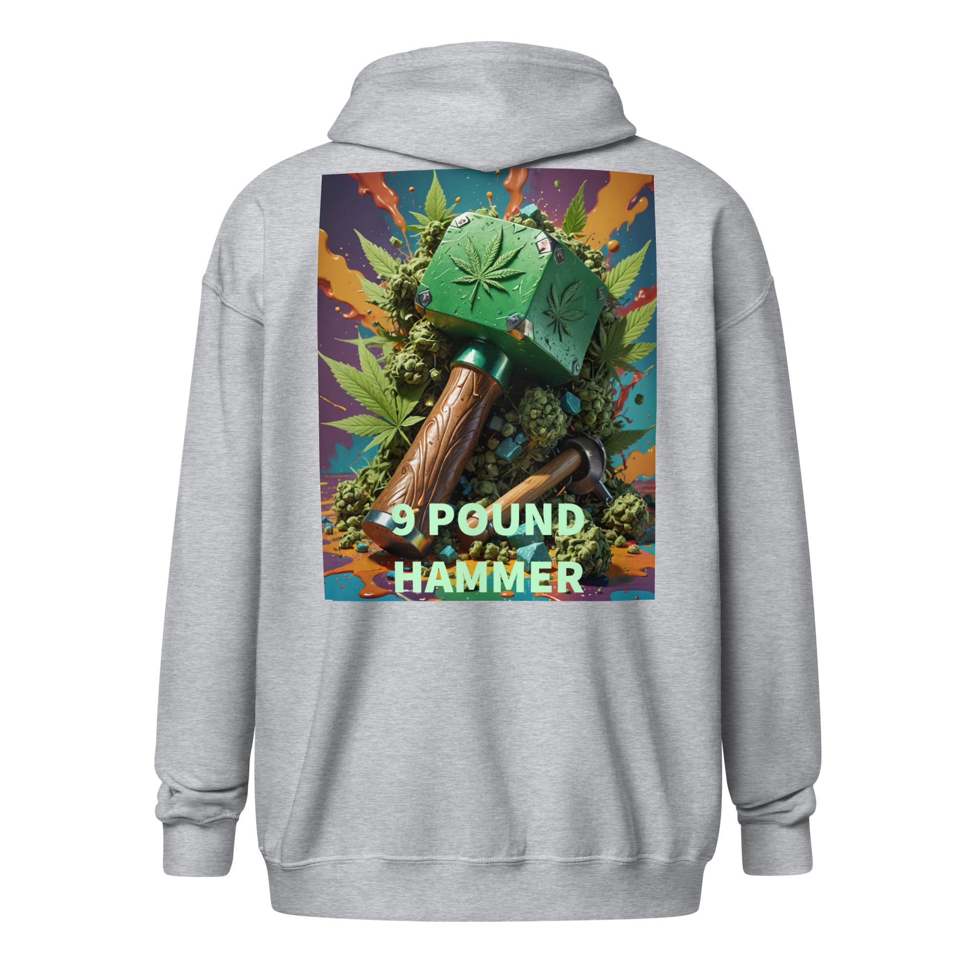 TRUTH NO BOOF© 9 Pound Hammer Cannabis Heavy blend zip hoodie