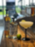 Frozen margarita with maple mistelle, maple gin and lime served in a glass