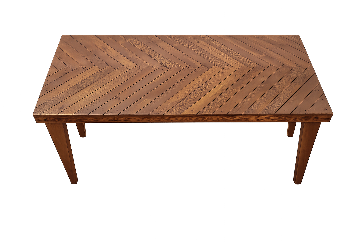 Rustic Pine Herringbone Coffee Table