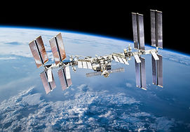 International space station on orbit of
