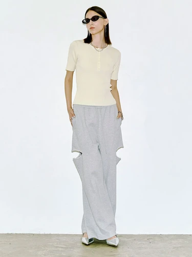 HALF SLEEVE RIB KNIT JOSE MOON　ジョゼムーン HALF SLEEVE RIB KNIT (JOSE MOON) | BELINDA