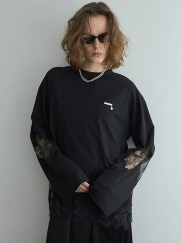 トップス JOSEMOON LACE DOCKING LONG TEE LACE DOCKING LONG TEE（JOSE MOON） | BELINDA