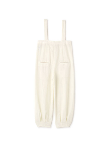 etre tokyoサスペンダーヘムタックカーブパンツ サスペンダーヘムタックカーブパンツ(S WHITE): ボトムス