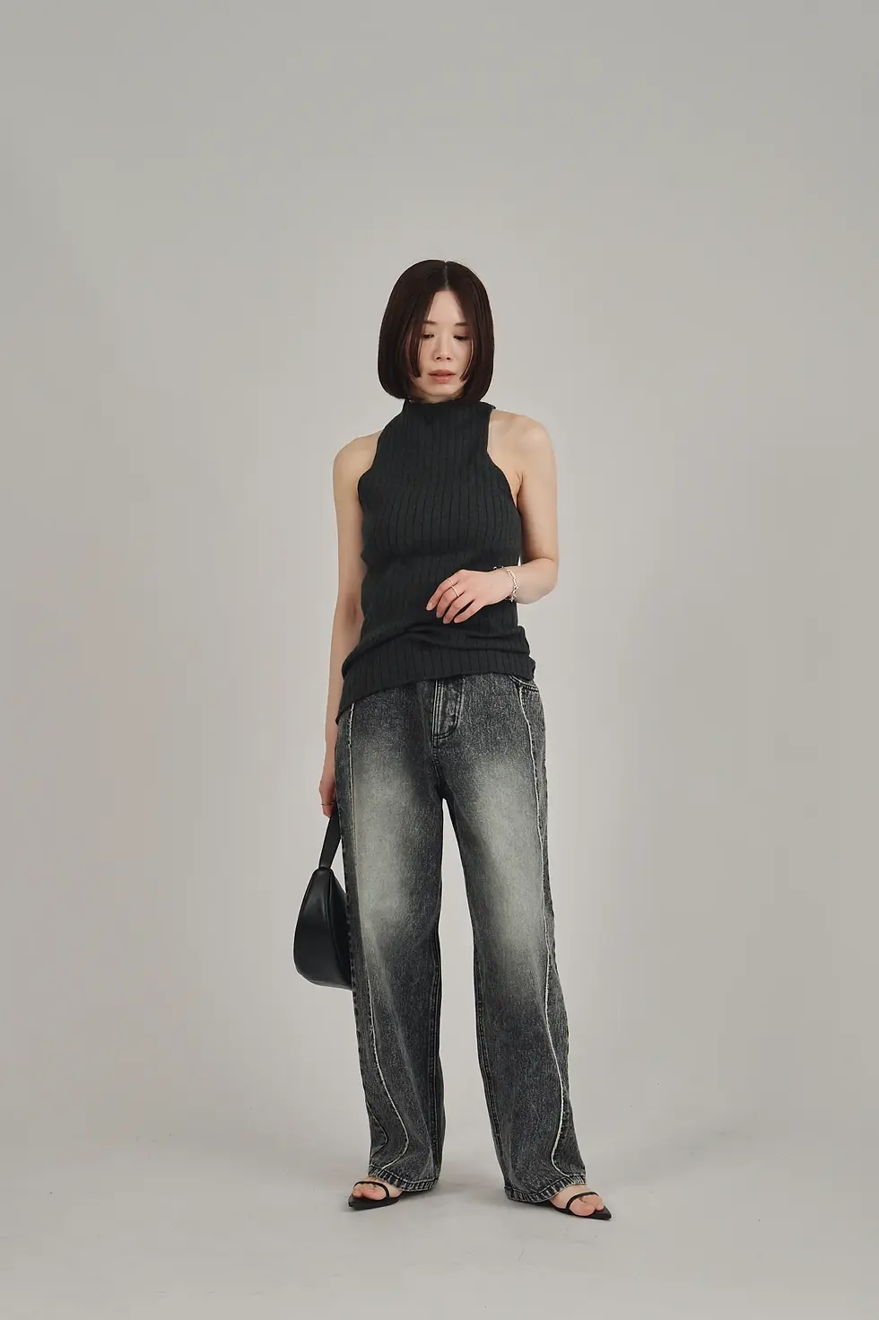 サムネイル： back cross knit tops（louren）