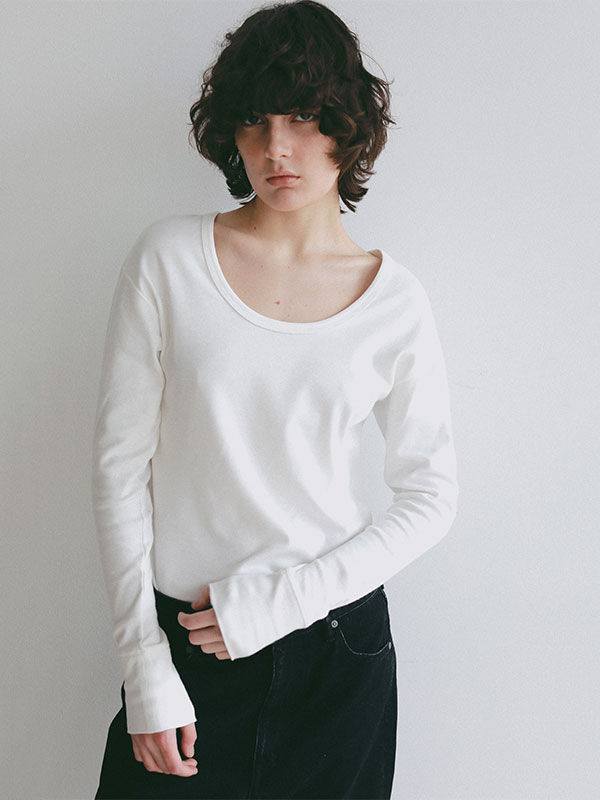 サムネイル： オーガニックコットンUネックロンTee（ETRE TOKYO）