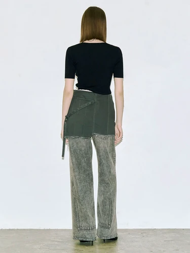 HALF SLEEVE RIB KNIT (JOSE MOON) | BELINDA