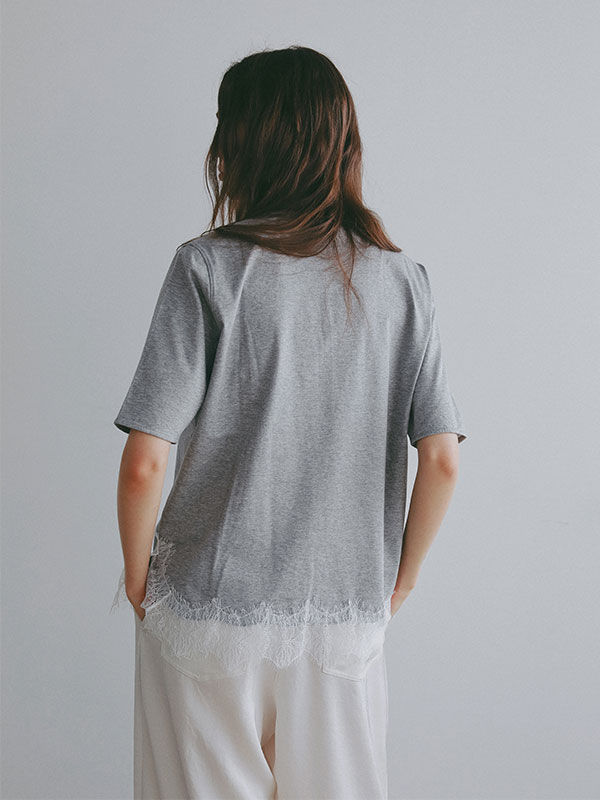 サムネイル： クルーネックヘムレースTee（ETRE TOKYO）