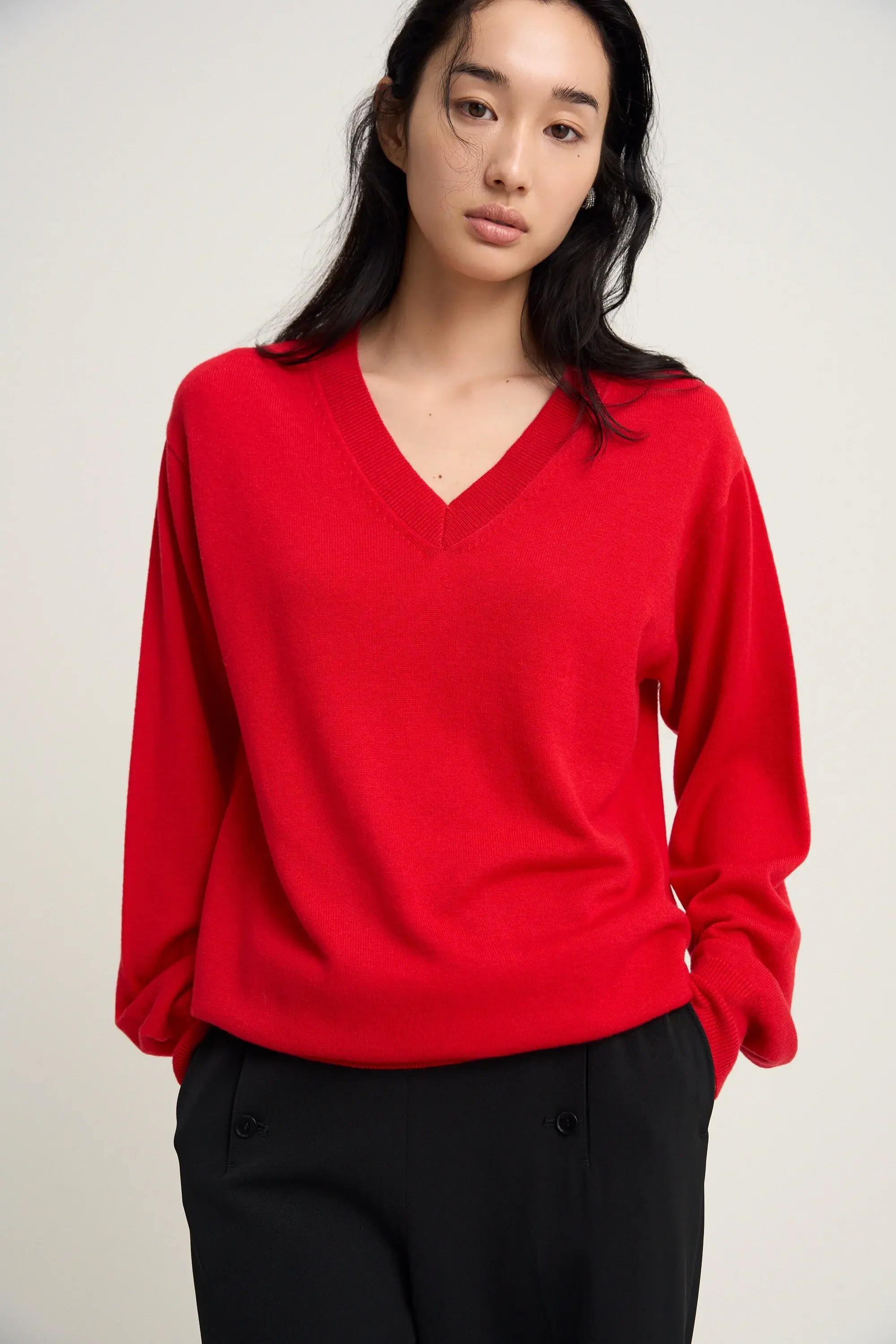 Vneck wool knitpullover(Venica)