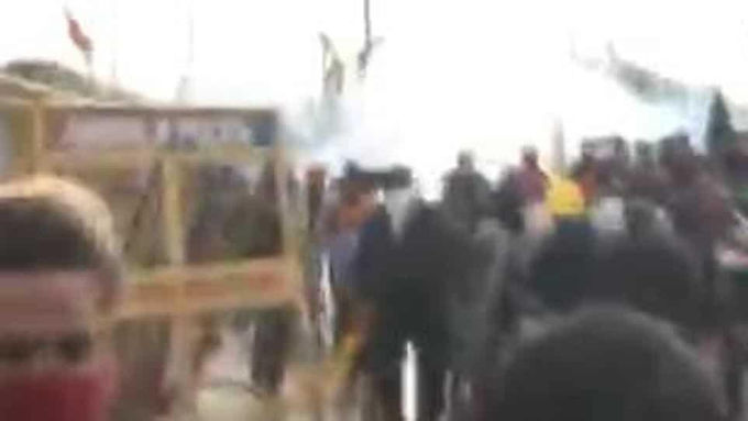 Haryana cops use water cannons, tear gas to disperse farmers at Shambhu border