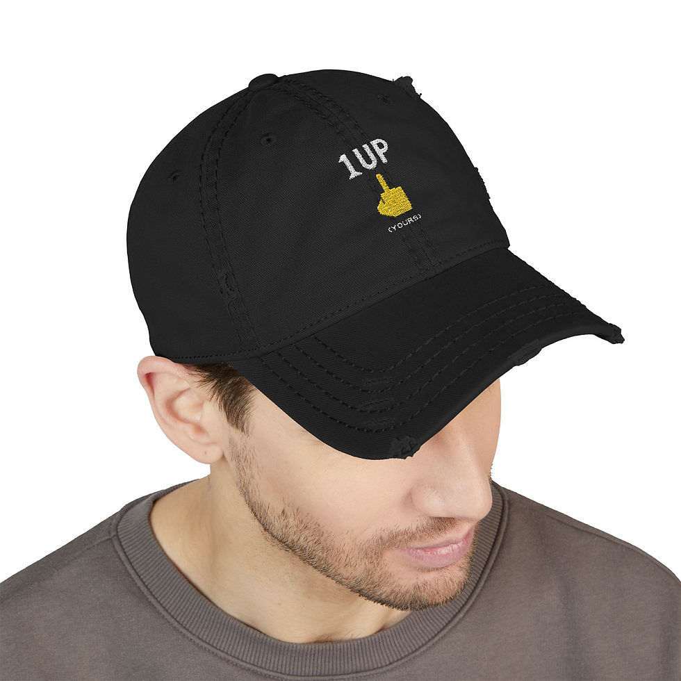 Thumbnail: 1 UP (YOURS) Middle Finger Distressed Hat (Embroidery)