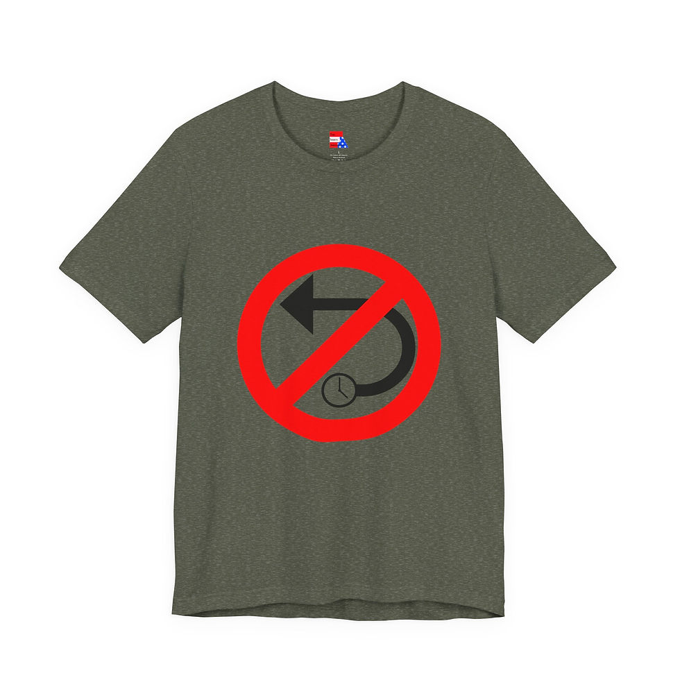 Thumbnail: The Shirts Amendment There’s No Turnin’ Back Time Logo Light Color Tee V1