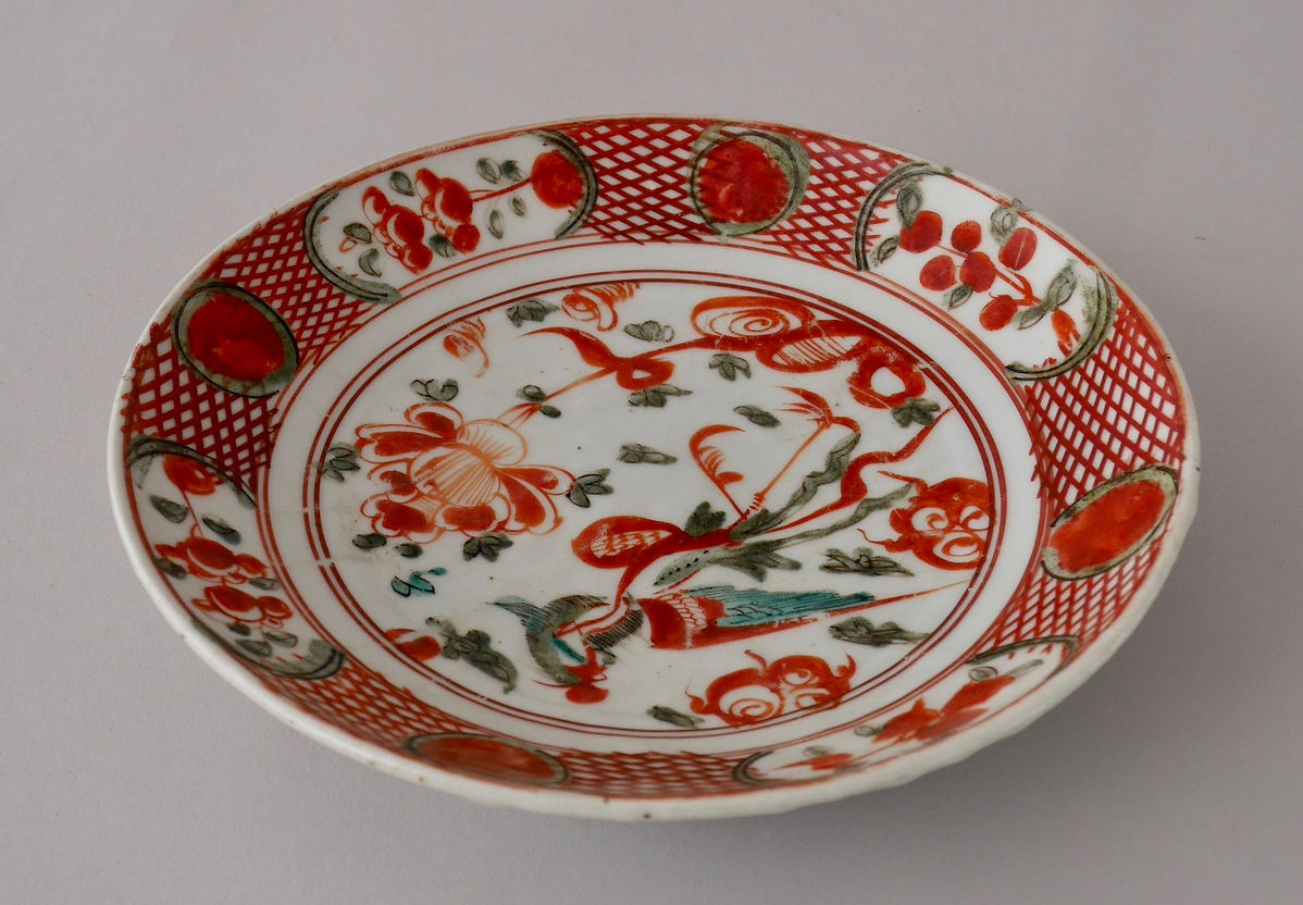 中国美術 陶磁器 | 呉須赤絵鳳凰牡丹文盤 明末 17C | gallery陽々 