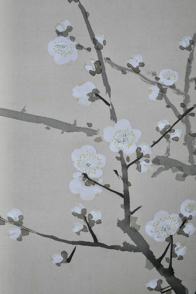 掛け軸下張り　荒木十畝　十畝花鳥 荒木十畝【花鳥画】紙本 掛軸
