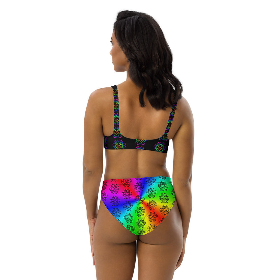 Thumbnail: Prideful Paws High-Waisted Recycled Bikini 