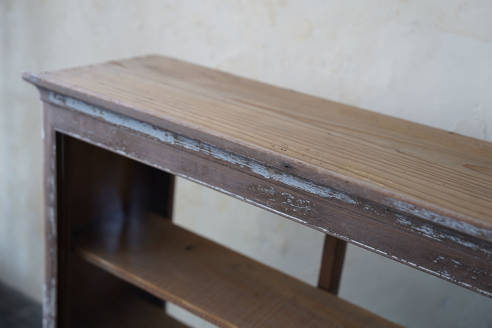 サムネイル： Japan antique wooden blue paint showcase