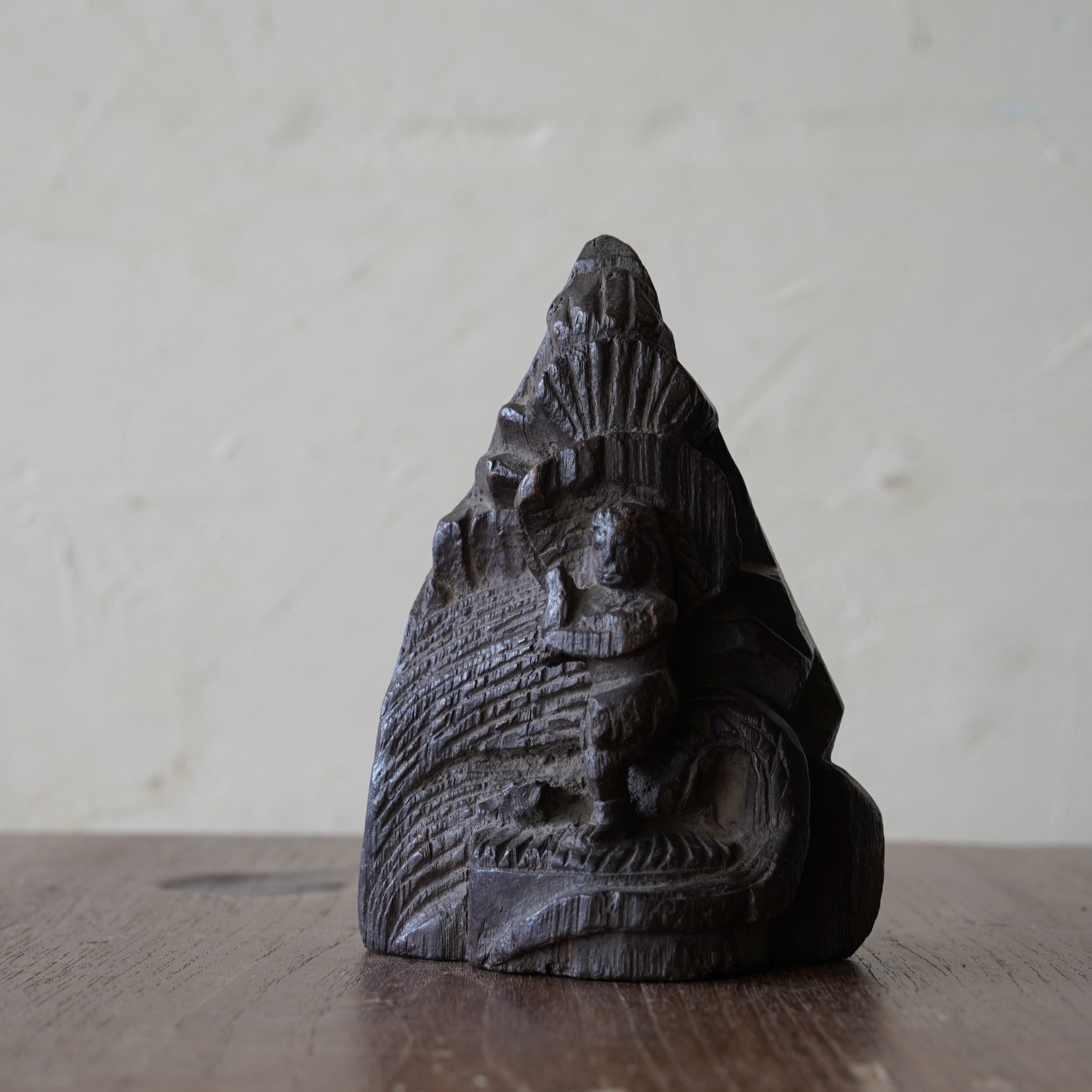 Antique Indian wood carving wall hanging cobra object