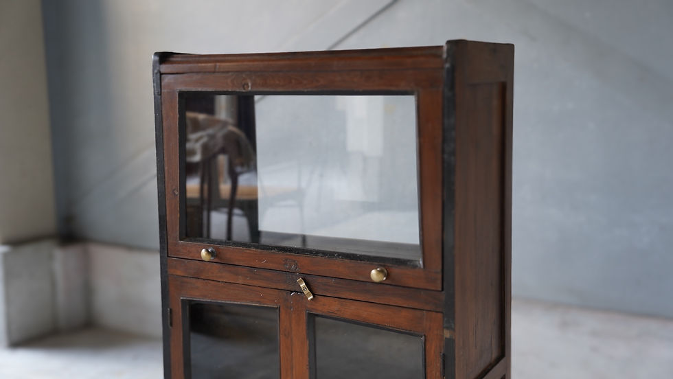 サムネイル： Antique India flap glass door showcase