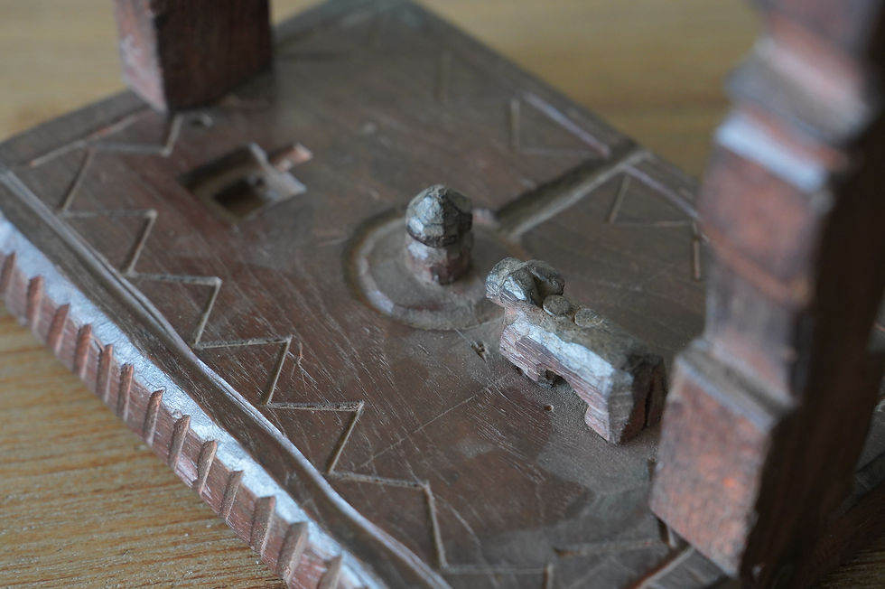 サムネイル： india vintage wooden LINGA miniature park object