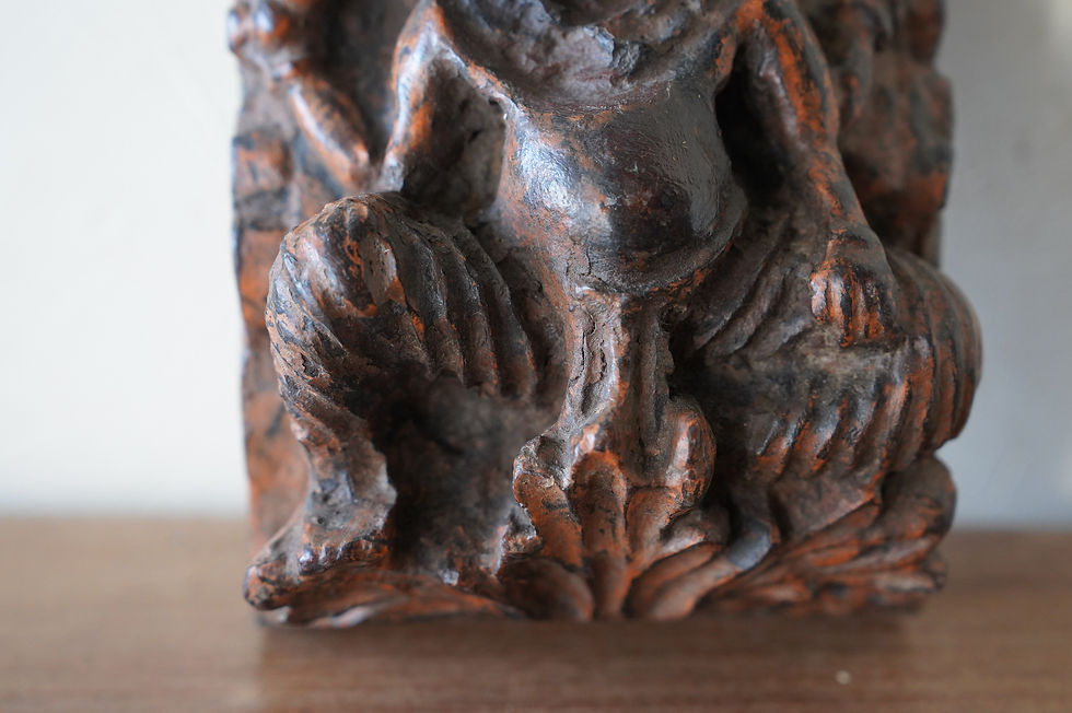 サムネイル： india antique wooden ganesha wall object