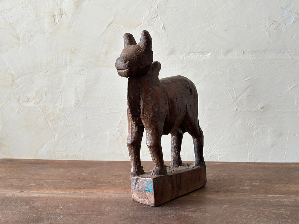 サムネイル： india antique wooden cow object