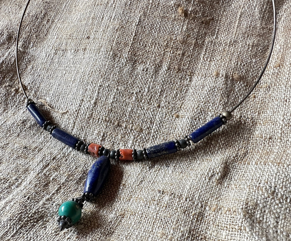 サムネイル： india vintage lapis lazuli choker